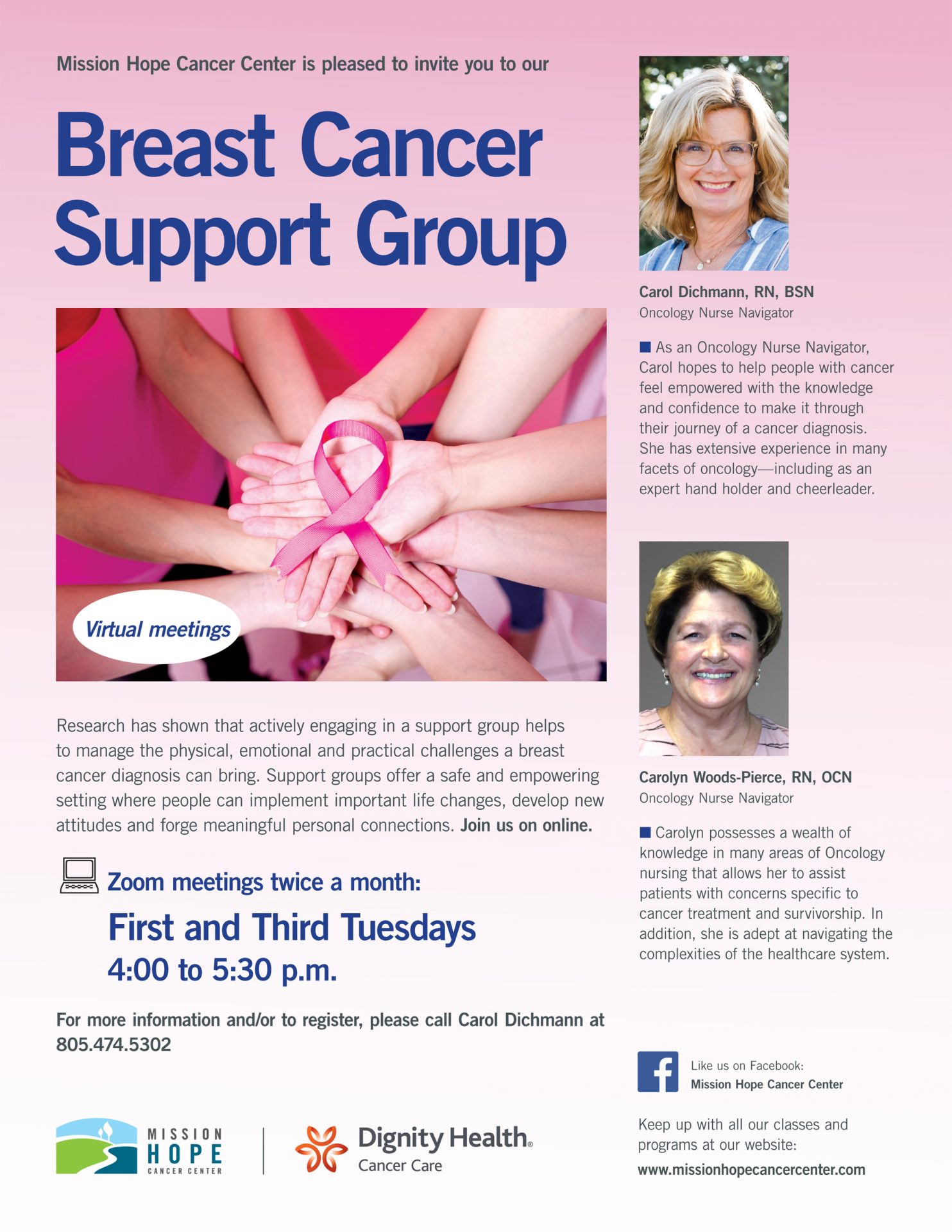 Breast Cancer Support Group Mission Hope Cancer Center Santa Maria Arroyo Grande